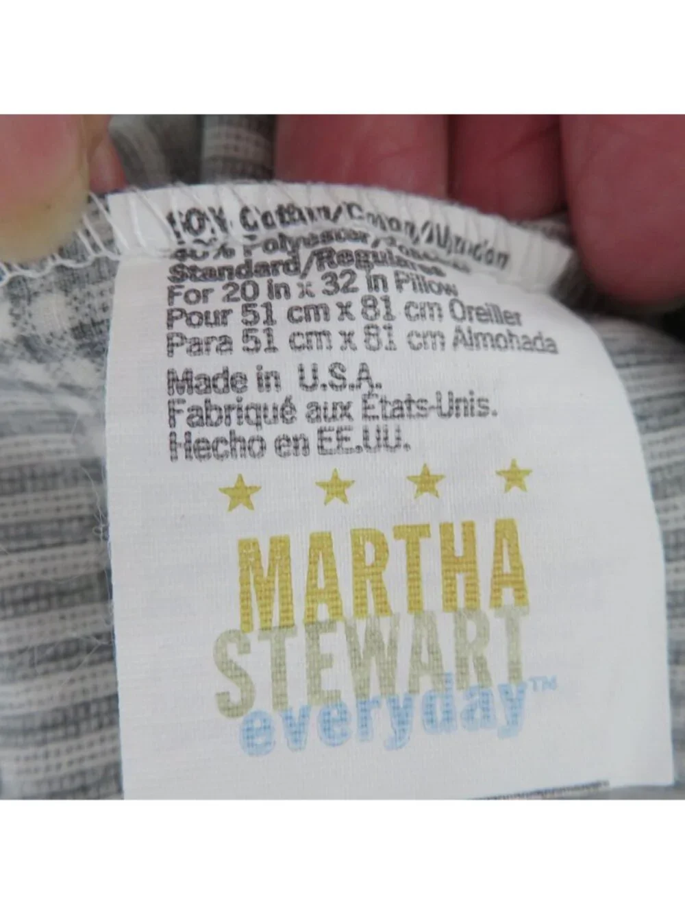Vintage Martha Stewart Everyday Full Flat Sheet Standard Pillowcase Set Striped